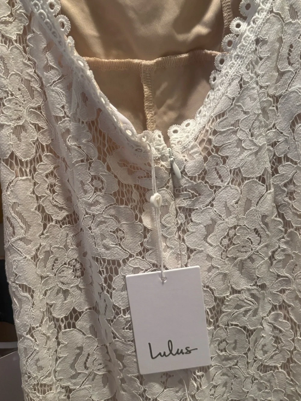 Lulus Love Everlasting floral white Lace Sleeveless wedding Dress xs - Picture 3 of 8